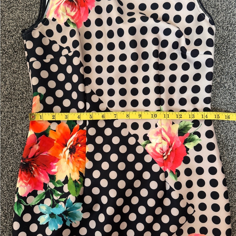 Joseph Ribkoff NWTS Vibrant Floral Design Black White Sleeveless Dress Size 6 - Picture 14 of 16